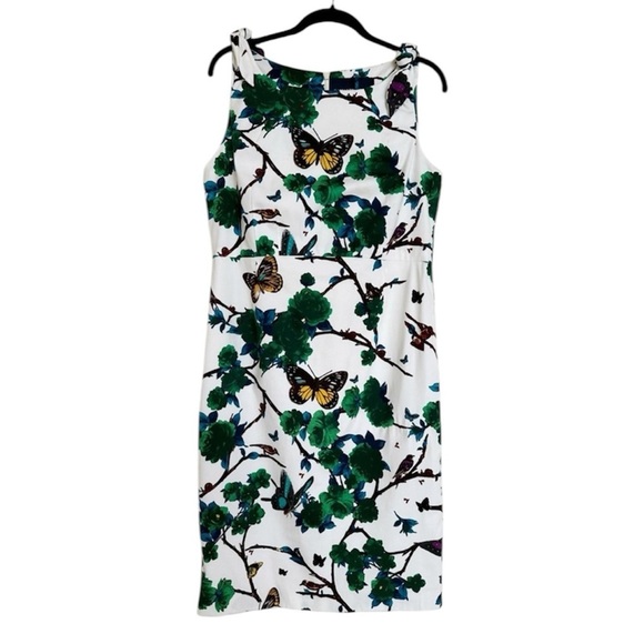 Samantha Sung Butterfly Print Dress Size 8 - Picture 1 of 12